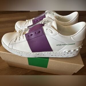 Valentino Garavani women’s two-tone leather sneakers, size 40